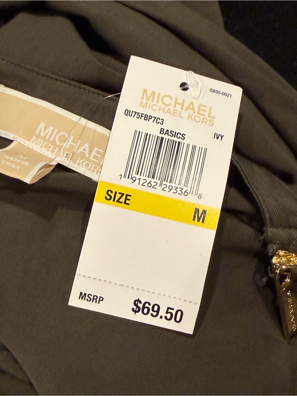 NWT Michael Kors 3/4 Sleeve Top, Size M - Picture 7 of 8